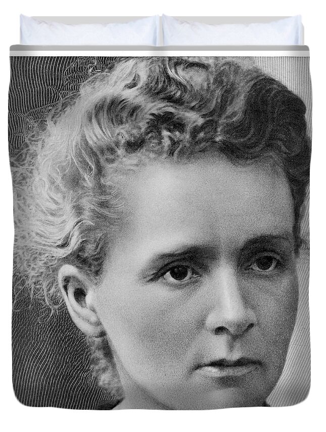 Marie Curie Duvet Cover featuring the photograph Marie Curie by Mary Evans