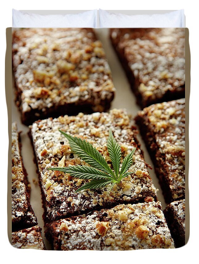 Social Issues Duvet Cover featuring the photograph Marijuana Brownies by Lew Robertson