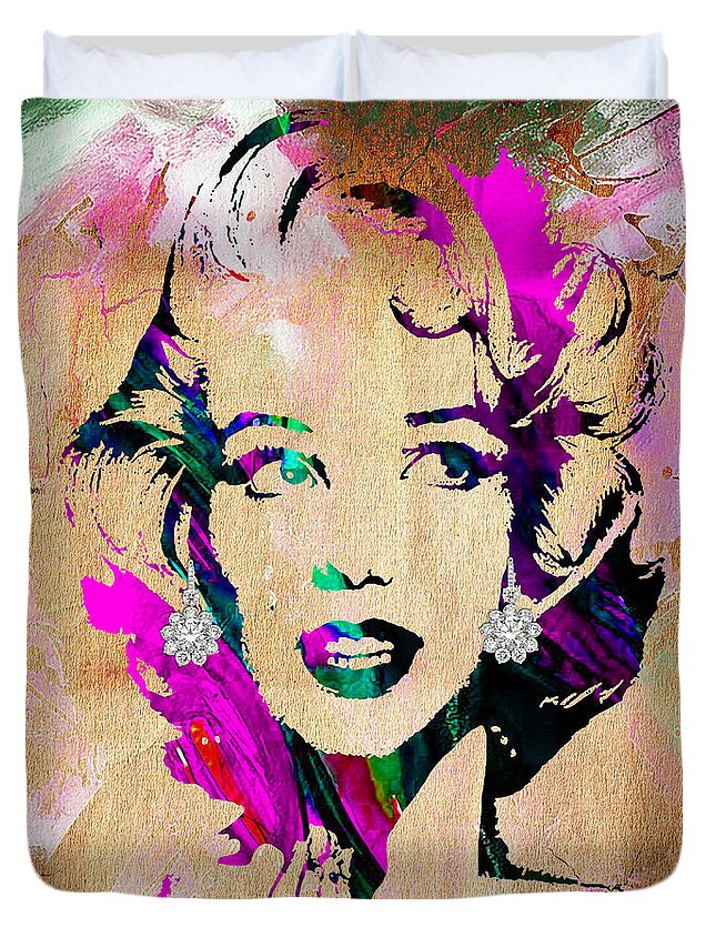 Marilyn Monroe Art Duvet Cover featuring the mixed media Marilyn Monroe Collection by Marvin Blaine