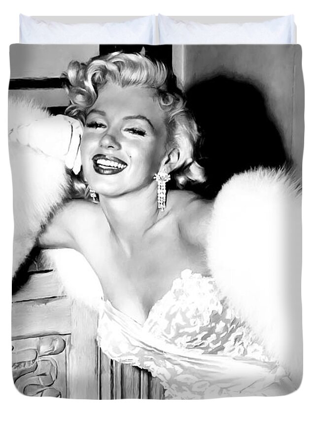 Actress Duvet Cover featuring the digital art Marilyn Monroe by Gabriel T Toro