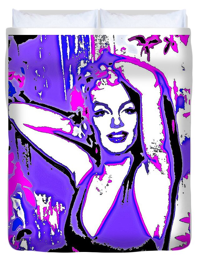 Marilyn Monroe In Purple And Pink Duvet Cover For Sale By Saundra