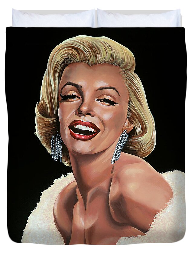 Marilyn Monroe Duvet Cover featuring the painting Marilyn Monroe by Paul Meijering