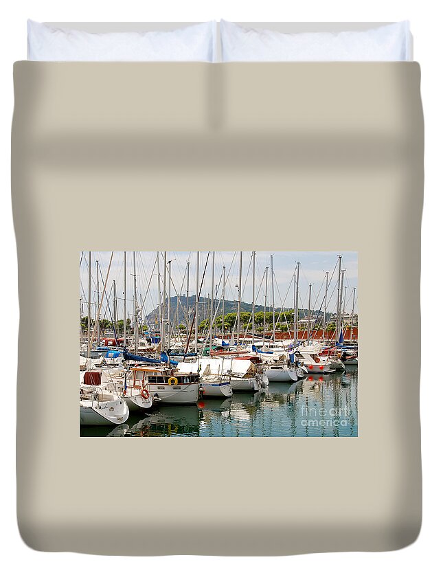 Photography Duvet Cover featuring the photograph Marina by Ivy Ho