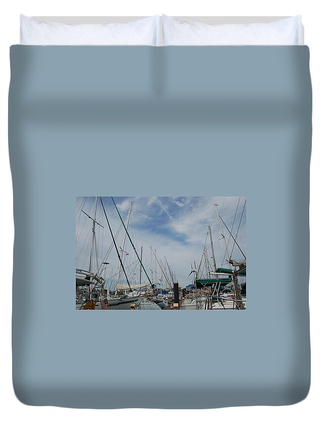 Sailboats Duvet Cover featuring the photograph Marina Life by Christopher James