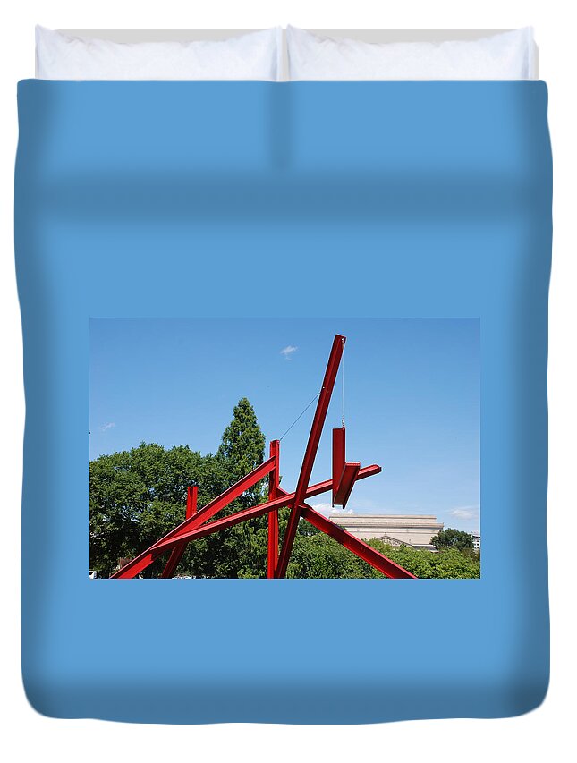 Mark Di Suvero Steel Beam Sculpture Duvet Cover featuring the photograph Mark di Suvero Steel Beam Sculpture by Kenny Glover