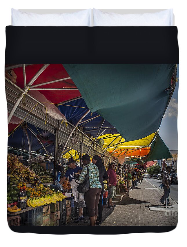 Market Duvet Cover featuring the photograph Market Day by Louise Magno