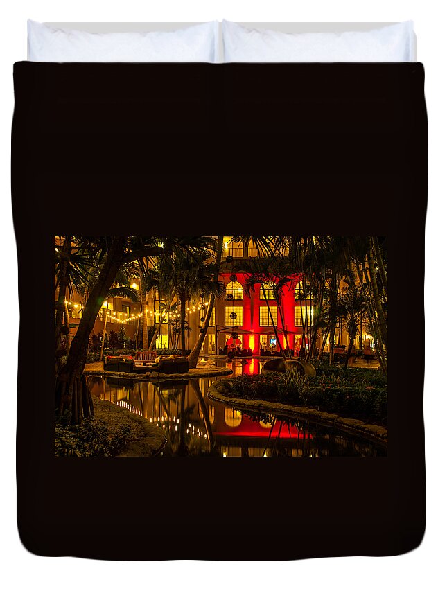 Brenda Jacobs Photography & Fine Art Duvet Cover featuring the photograph Marriott Resorts Grand Cayman by Brenda Jacobs