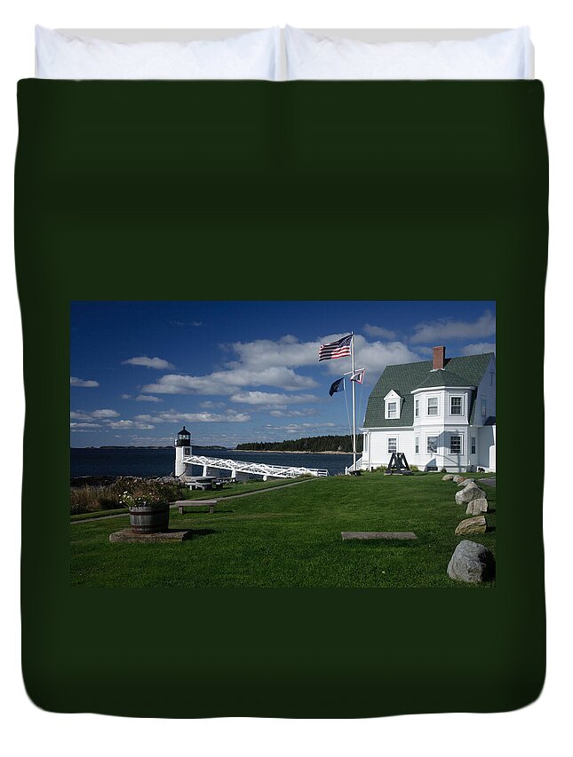 Lighthouse Duvet Cover featuring the photograph Marshall Point Lighthouse by David Smith