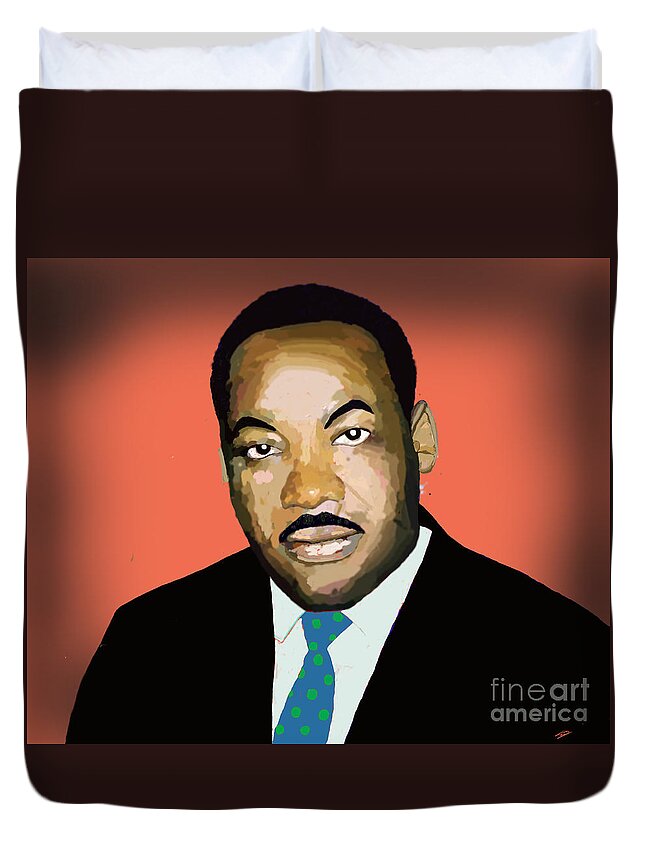 Martin Luther King Jr. Duvet Cover featuring the digital art Martin Luther King Jr. by David Jackson