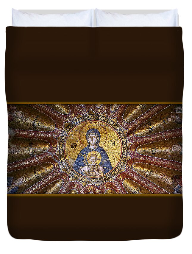 Child Duvet Cover featuring the photograph Blessed Virgin Mary and the Child Jesus by Stephen Stookey