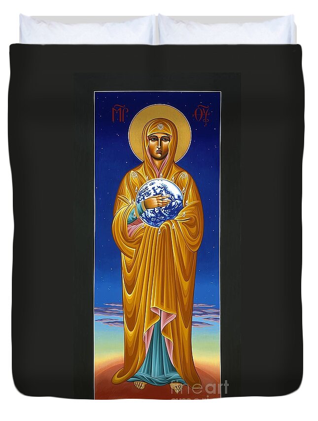 Mother Of All Nations Duvet Cover featuring the painting Mary Most Holy Mother of All Nations 080 by William Hart McNichols
