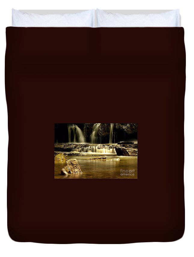 Waterfall Duvet Cover featuring the photograph Mash Fork Falls by Melissa Petrey