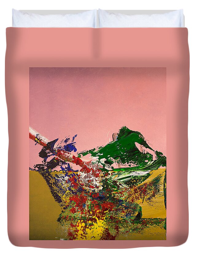 Derek Kaplan Art Duvet Cover featuring the painting Matador by Derek Kaplan