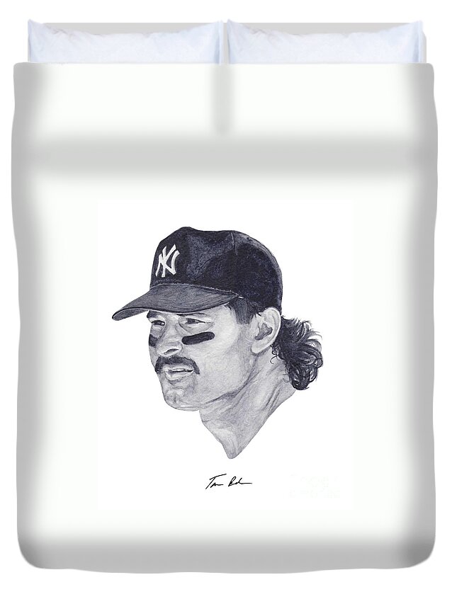 New York Duvet Cover featuring the painting Mattingly by Tamir Barkan