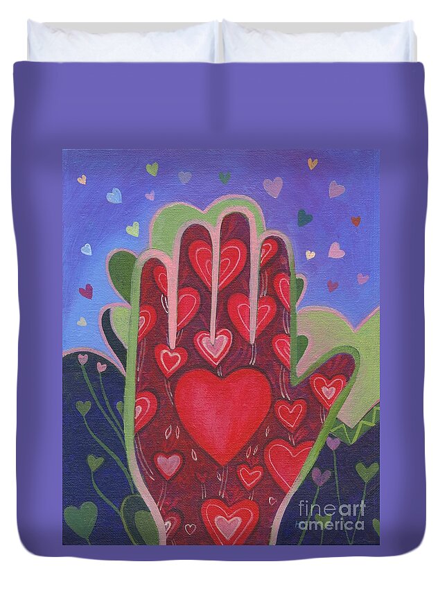 Love Duvet Cover featuring the painting May We Choose Love by Helena Tiainen