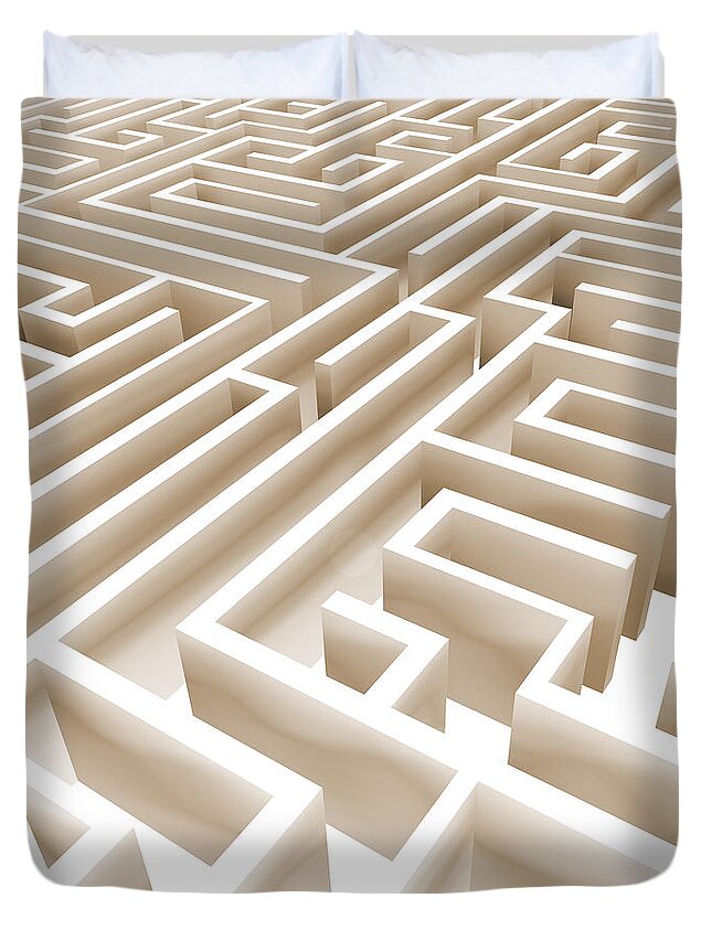 High Key Duvet Cover featuring the digital art Maze by Stefano Senise