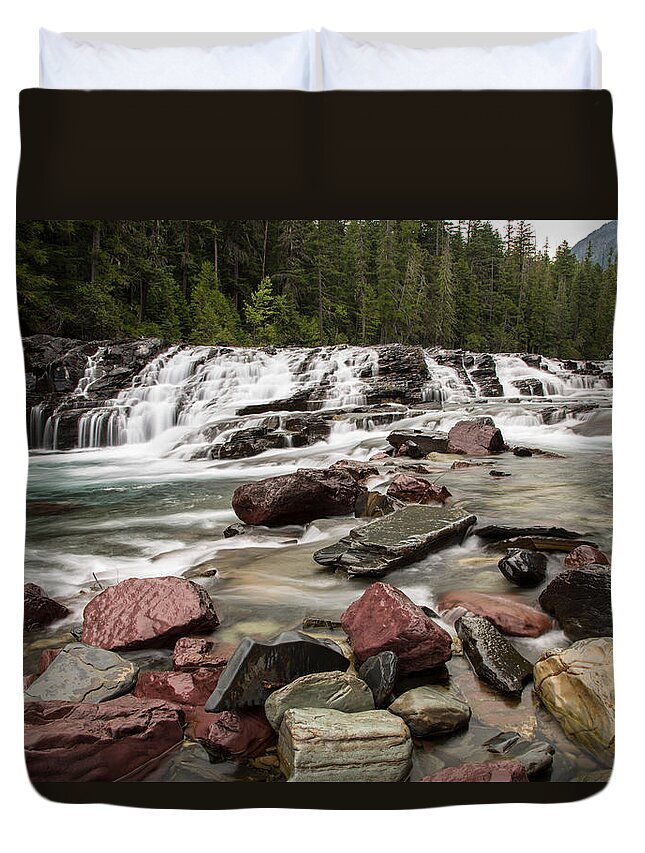 Mcdonald Creek Duvet Cover featuring the photograph McDonald Creek by John Daly