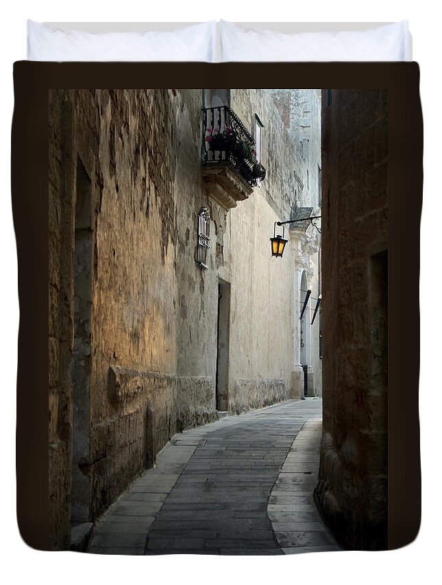 Malta Duvet Cover featuring the photograph Mdina-Malta by Cambion Art