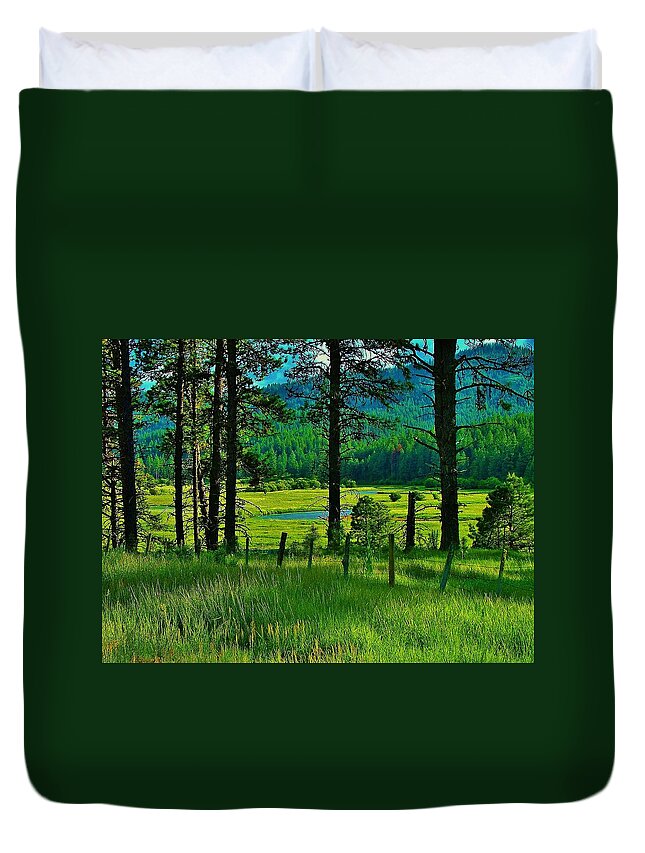 Meadow Duvet Cover featuring the photograph Meadow 8 by Larry Campbell