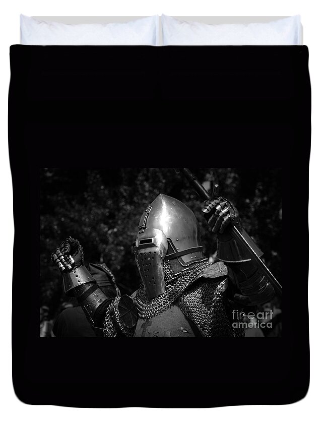 Gladiator Duvet Cover featuring the photograph Medieval Faire Knight's Victory 2 by Vivian Christopher