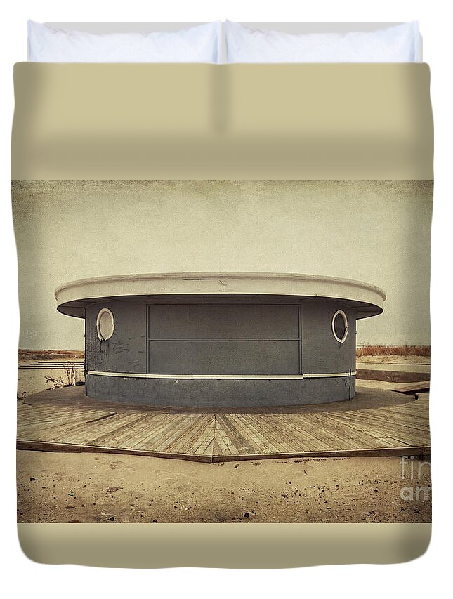 Jones Beach Duvet Cover featuring the photograph Memories In The Sand by Evelina Kremsdorf