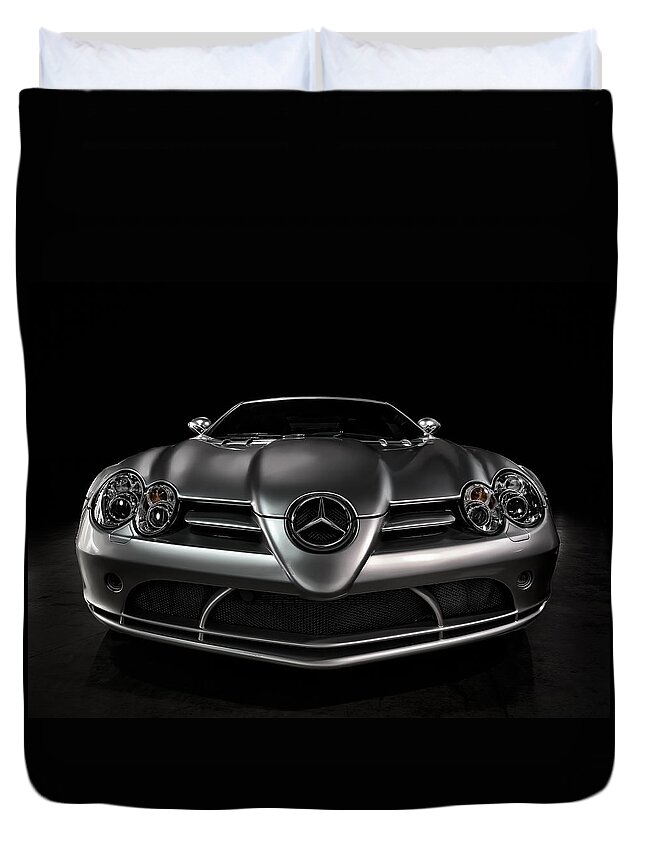 Mercedes Duvet Cover featuring the digital art Mercedes McLaren SLR by Douglas Pittman