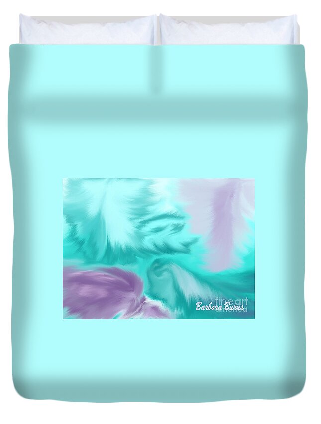 Hair Duvet Cover featuring the digital art Mermaid Hair by Barbara Burns