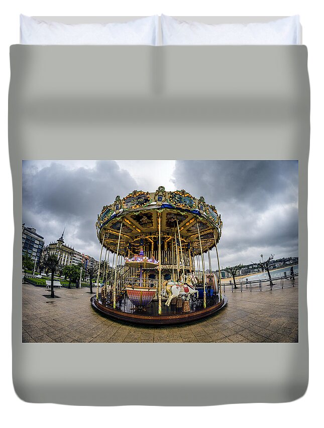 Merry Duvet Cover featuring the photograph Merry-go-Round by Pablo Lopez