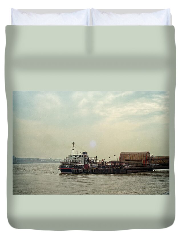 Mersey Duvet Cover featuring the photograph Mersey Ferry by Spikey Mouse Photography
