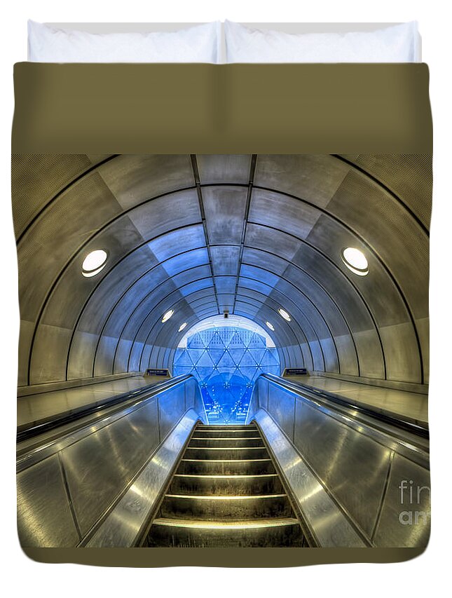 London Duvet Cover featuring the photograph Metal Fusion by Evelina Kremsdorf