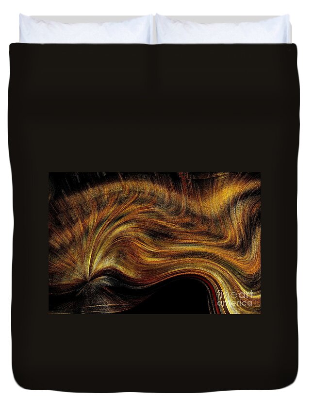 Precious Metals Duvet Cover featuring the photograph Metal Swirl One of Two by Jacqueline M Lewis