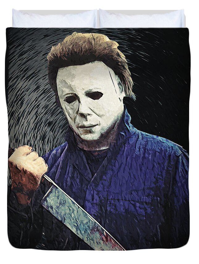 Michael Myers Duvet Cover featuring the digital art Michael Myers by Zapista OU
