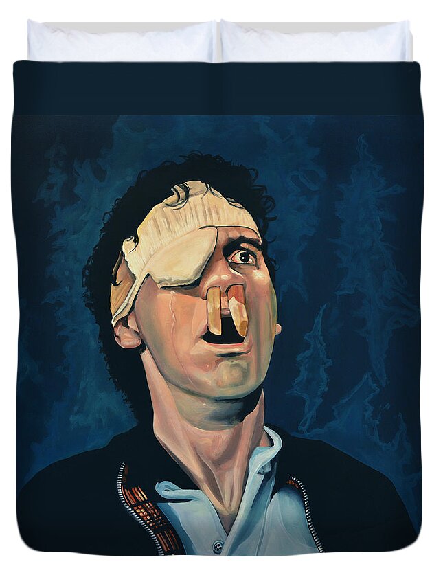 Michael Palin Duvet Cover featuring the painting Michael Palin by Paul Meijering