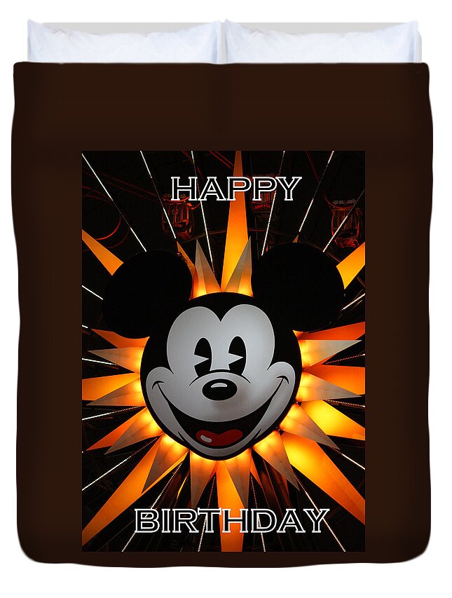 Card Duvet Cover featuring the photograph Mickey Mouse by David Nicholls