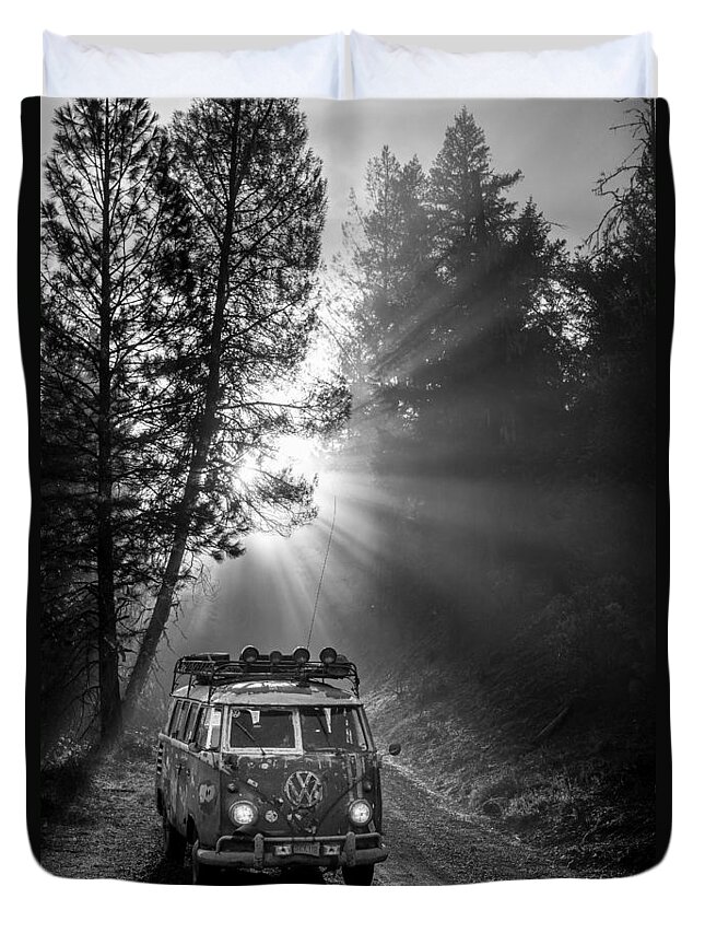 Richard Kimbrough Duvet Cover featuring the photograph Microbus in the Morning Light by Richard Kimbrough