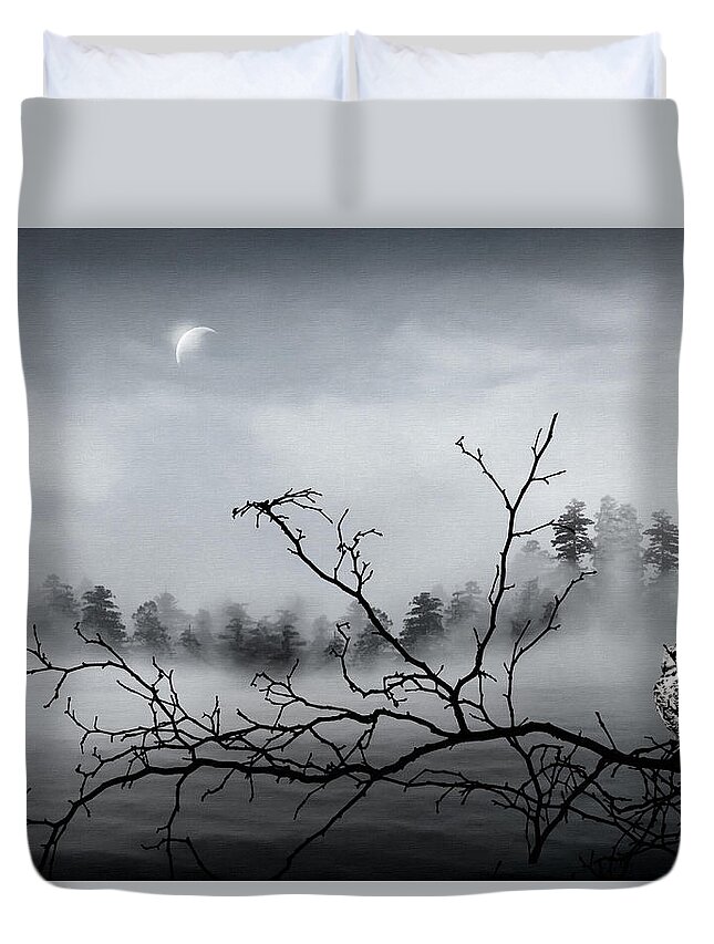 Owl Duvet Cover featuring the digital art Midnight Beauty by Lourry Legarde