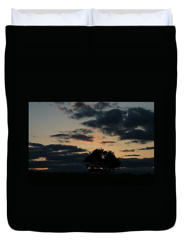 Sunset Duvet Cover featuring the photograph Farm Pasture Midnight Sun by Neal Eslinger