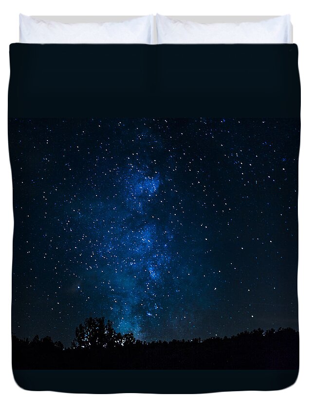 Abstract Duvet Cover featuring the photograph Milky Way Ohio Recereation lands by Jack R Perry