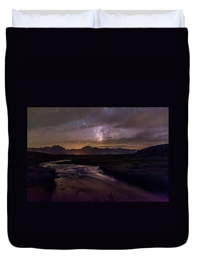 California Duvet Cover featuring the photograph Milky Way at Hot Creek by Cat Connor