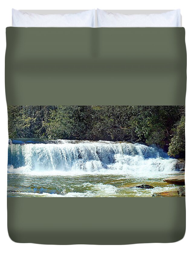Duane Mccullough Duvet Cover featuring the photograph Mill Shoals Waterfall During Flood Stage by Duane McCullough