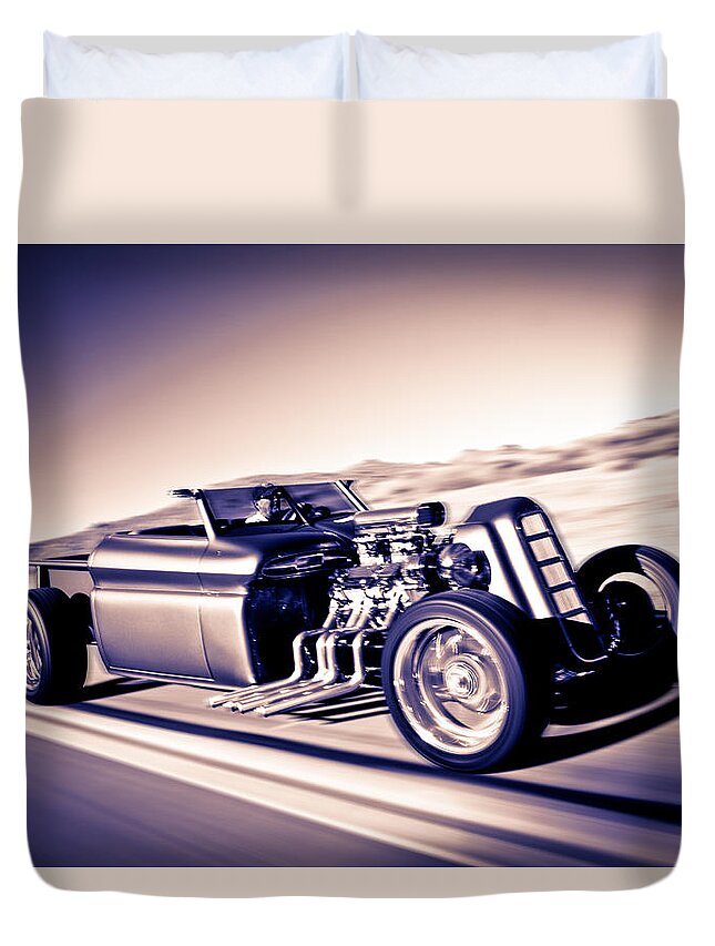 B&w Duvet Cover featuring the photograph Millers Chop Shop 64 GMC Truckster by Yo Pedro