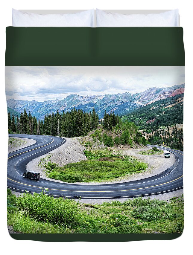 Scenics Duvet Cover featuring the photograph Million Dollar Highway by Audun Bakke Andersen