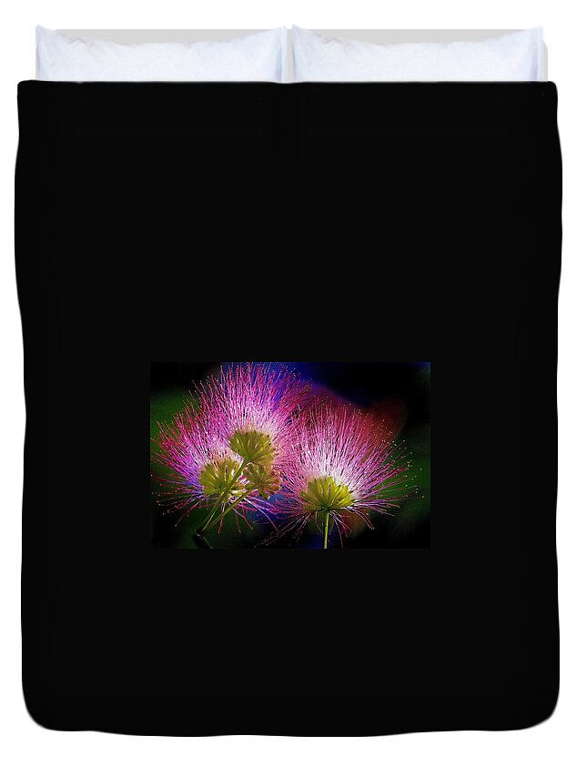 Mimosa Duvet Cover featuring the photograph Mimosa Blossoms by Jerry Gammon