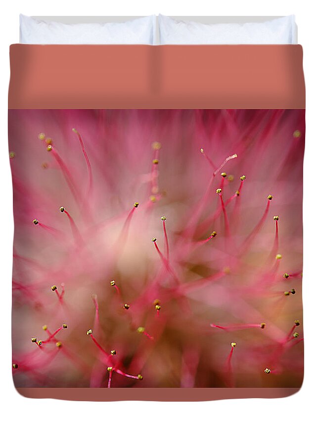Mimosa Duvet Cover featuring the photograph Mimosa Fireworks by Michael Eingle