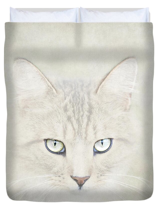 Cat Duvet Cover featuring the photograph Mind Disarmed by Evelina Kremsdorf