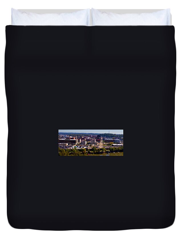 Parkersburg Duvet Cover featuring the photograph Mini Downtown Parkersburg by Jonny D