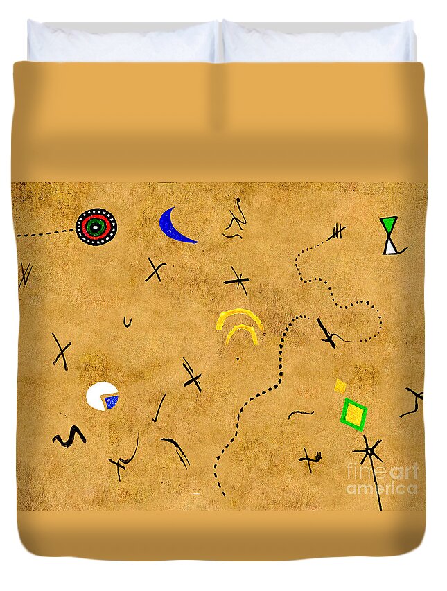 Miro Duvet Cover featuring the digital art Miroesque 2 by Andy Mercer