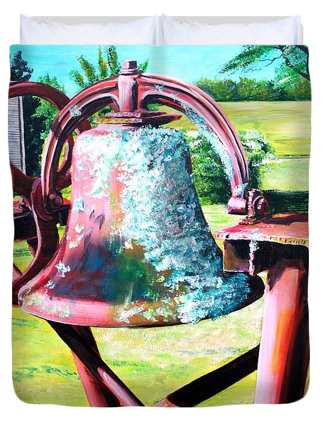 Bell Duvet Cover featuring the painting Mississippi Plantation Bell by Karl Wagner