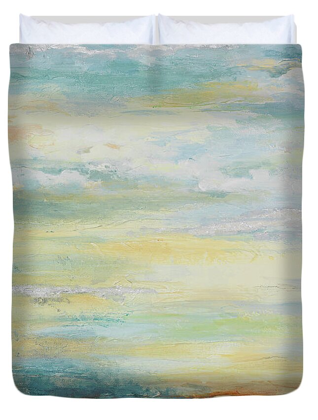 Misty Duvet Cover featuring the painting Misty Morning by Patricia Pinto