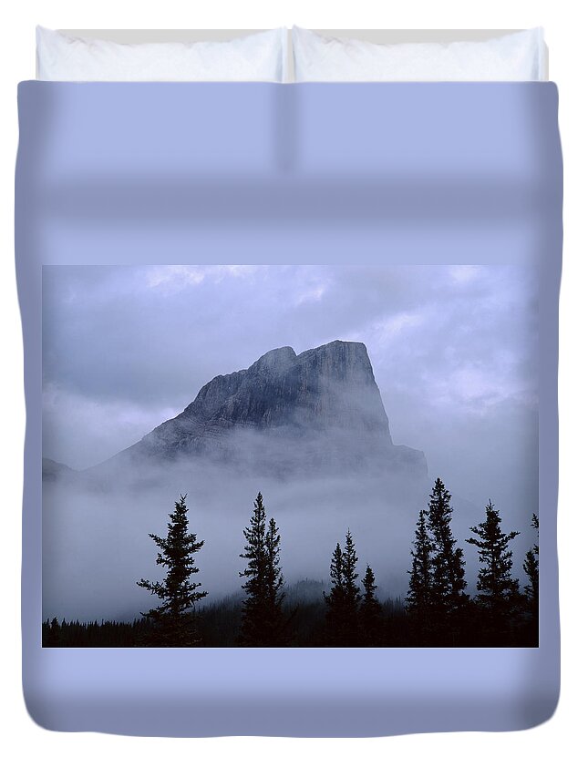 Clouds Duvet Cover featuring the photograph 1M3928-A1-Misty Roche Miette by Ed Cooper Photography